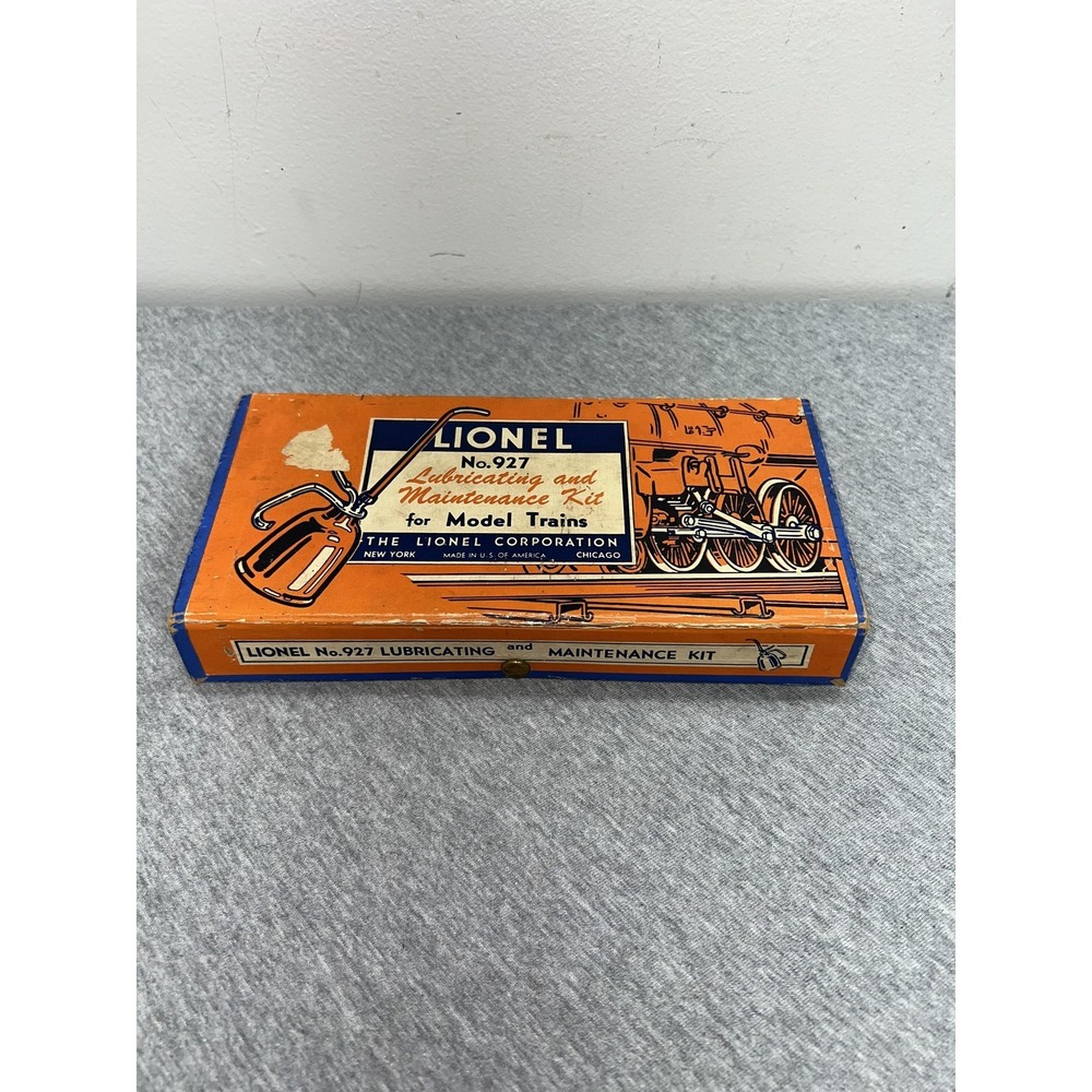 Vintage Lionel No. 927 Lubricating Maintenance Kit Model Trains Box Orange Set
